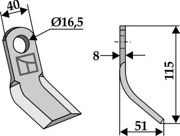 Y-Messer 115x40mm